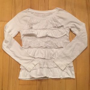 Girls White Layered Long Sleeve SO Top - M (10/12)